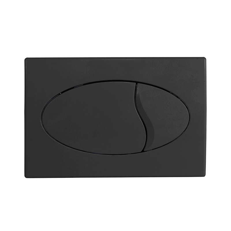 Flush plate with double press button, oval design, (black) plastic